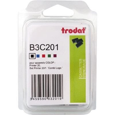 Trodat 3 inktcartridges, zwart, compatibel met Colop Printer 20, zwart