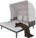 Banc de jardin pour deux personnes - Extensible - Cadre en acier - Coussins - Pare-soleil