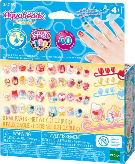 Aquabeads Sprankelende Navulling Nagelset - 40 Nagels voor Kinderen