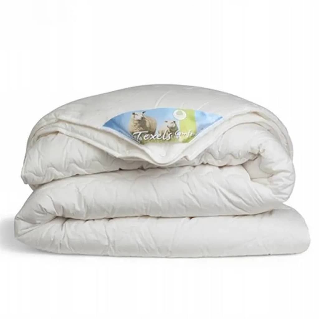 Snoozing Texel wollen 4-seizoenen dekbed - 100% zuivere texelse - wit