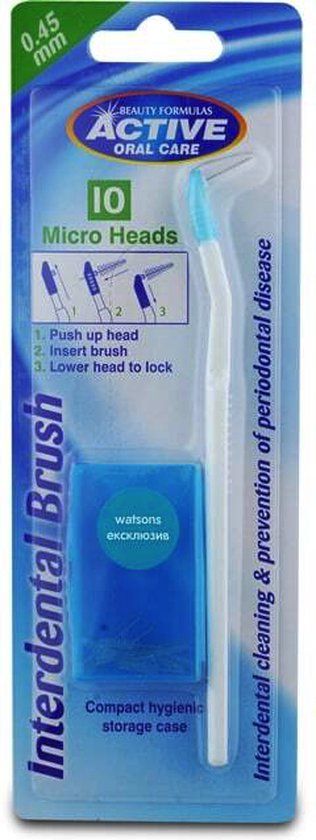 Beauty Formulas Active Oral Care - Interdental Brush Interdental Brush + Replaceable Attachments 0.45Mm 10Pcs.
