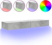 vidaXL Tv-meubels met LED-verlichting 2 stuks 60x35x15,5 cm betongrijs