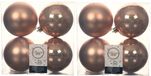 Decoris Kerstballen 8x stuks toffee bruin 10 cm kunststof