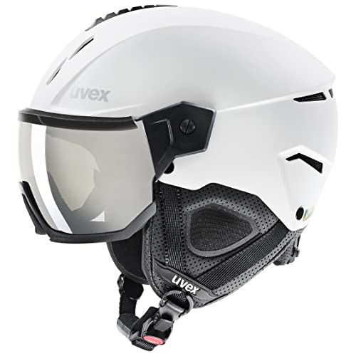 UVEX instinct visor Skihelm Unisex-Volwassene - white-black mat - 60-62 cm