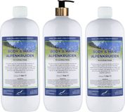 Claudius Cosmetics B.V. Body & Hair Alpenkruiden 1 liter met gouden pomp - set van 3 stuks