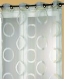 HomeMaison gordijn met ogen, van polyester, design organza jacquard ivoire ivoor
