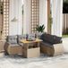 Maison Exclusive - Ensemble de jardin, 7 pièces, avec coussins, beige, en polyrotin