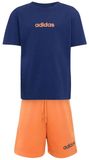 Adidas Sportset T-Shirt und Shorts "Dark Blue / Dusky Orange" für Jungen