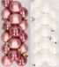 Decoris Kaemingk B.V. 32x Kunststof Kerstballen Mix Oudroze & Pearlescent White 4 cm