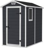 Keter Manor 46 Tuinhuis - 130x192x198cm - enkele deur met zijraam - Antraciet