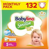 Babylino Sensitive Cotton Soft, Luiers, Maat 5, Junior (11-16 kg), 132 Stuk