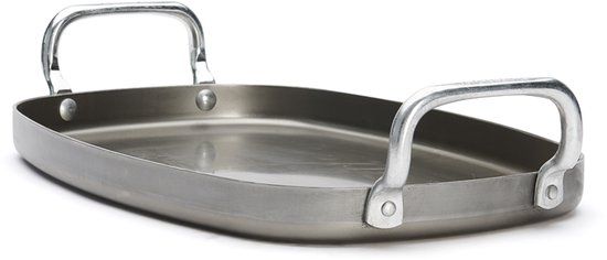 De Buyer Grillplaat Met Handgrepen 38 X 26 Cm Staal Grijs