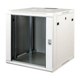 Connetto - Kast 19" 12 wandeenheden voor netten (H) 640 x (B) 600 x (D) 450 mm kleur grijs glazen deur