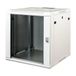 Connetto - Kast 19" 12 wandeenheden voor netten (H) 640 x (B) 600 x (D) 450 mm kleur grijs glazen deur