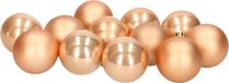 Merkloos / Sans marque Kerstballen - 12 stuks - kunststof - lichtbruin - 6 cm