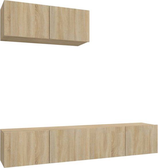 vidaXL 3-delige Tv-meubelset bewerkt hout sonoma eikenkleurig