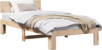 vidaXL Bedframe met hoofdeinde Naturel 100 x 200 cm Massief grenenhout