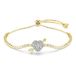 Swarovski Idyllia armband, Verschillende slijpvormen, Hart met pijl, Wit, Goudkleurige toplaag
