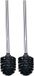 Gerimport 2x wc/toiletborstel - zwart/zilver - 34.5 cm - rvs