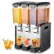 VEVOR Commerciële drankdispenser, 3 tanks 10 l/10,6 QT per tank sapdispenser, 440 W roestvrijstalen ijsthee-drinkmachine met 15-40 graden Fahrenheit koeltemperatuur, voor koude dranken, restaurant,