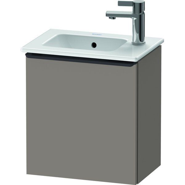 Duravit D-Neo wastafelonderkast 41x44x27.4cm Linksdraaiend 1 deur Basalt Mat de4259l4343