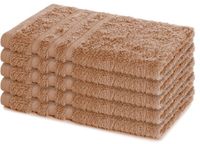 Lavea® Set van 5 Handdoeken 30×50 cm – 100% Katoen – Zacht & Absorberend – Gastendoekje – Voor Badkamer, Hotel & Spa - Premium Absorptie & Duurzaam – Cappuccino