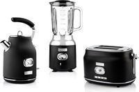 Westinghouse Retroline ontbijtset - Zwart - Broodrooster, Blender & Waterkoker