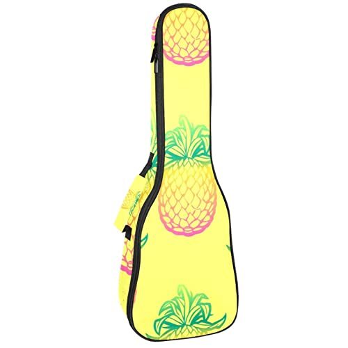 Mersov Tenor Ukulele Gigbag Waterdichte Ukelele Case Gewatteerde Rugzak, Geweldig voor Sopraan Concert (21/23/24") Geel Ananas Patroon