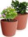 Prosperplast Plantenpot/bloempot Buckingham - 2x - buiten/binnen - steenrood - D14 x H13 cm