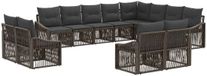 vidaXL Ensemble de bancs de jardin 12 personnes Gris Polyrotin