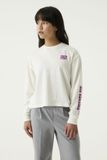 Garcia Meisjes Print T-shirt Wit Lange mouw