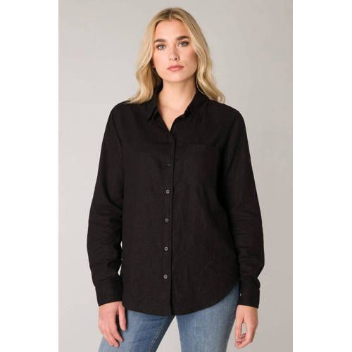 Base Level Yael Linen Blouse - Black