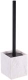 Tendance WC/toiletborstel in houder - wit - kunststeen - polyresin - 10 x 37 cm