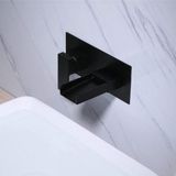 Allecto Robinet de lavabo noir mat à montage mural cascade en laiton - Premium