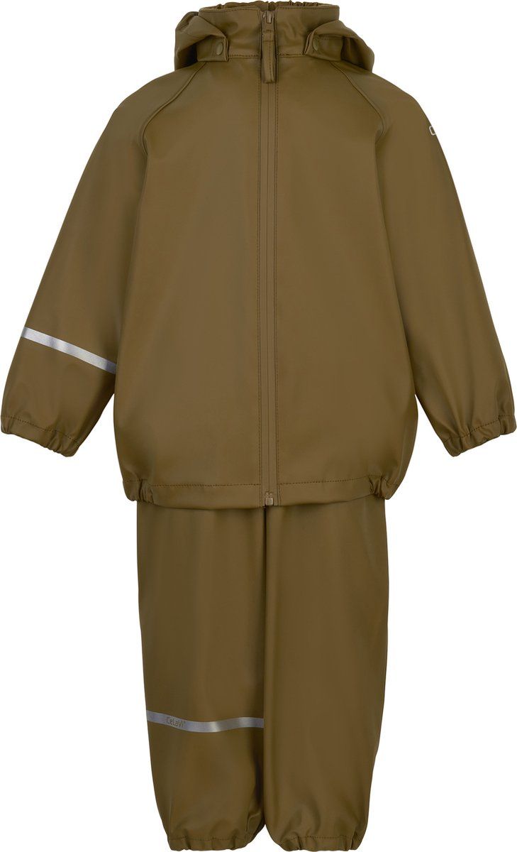 CELAVI - Basic regenpak voor kinderen - Gerecycled - Nutria - maat 140cm
