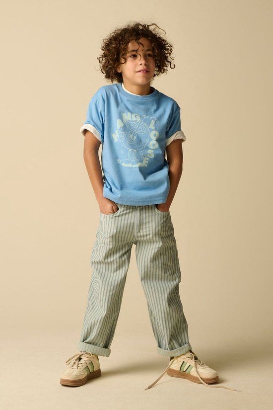 Sissy-Boy Blauwe relaxed broek met strepen