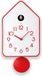 Guzzini QQ-UP - Koekoeksklok met pendelum - Rood Wit