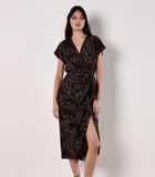 Apricot Midi-jurk met batikbladerenprint