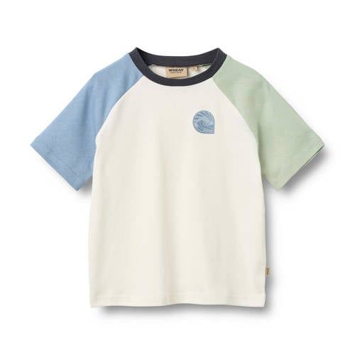 Wheat T-shirt ecru/lichtgroen/lichtblauw
