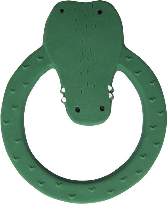 Trixie Baby Ronde bijtring natuurlijk rubber Mr. Crocodile Groen
