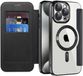 Techsuit Hoesje geschikt voor Apple iPhone 15 Pro Max - SmartMag Book Wallet Case - Geschikt voor MagSafe - Zwart