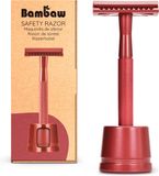 Metalen Bambaw Metalen Scheermes met Standaard – Rood