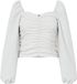 PIECES Dames Blouse PCMALYSIA LS TOP JRS NOOS BC - L - Katoen - Vierkante hals - Cloud Dancer