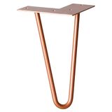 WAGNER HAIRPIN LEG 12822401 Meubelvoet/tafelpoot retro stijl gepoedercoat staal koper 12 x 12 x 20 cm conische/schuine voet met geïntegreerde schroefplaat