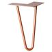 WAGNER HAIRPIN LEG 12822401 Meubelvoet/tafelpoot retro stijl gepoedercoat staal koper 12 x 12 x 20 cm conische/schuine voet met geïntegreerde schroefplaat