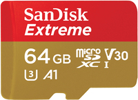 SanDisk Extreme microSDXC 64GB - Class 10 - UHS-I - 100MB/s Read - 60MB/s Write - SD Adapter