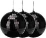 Christmas Decoration Koopman International Christmas Decoration discobal kerstbal - 3x - zwart -12 cm -kunststof
