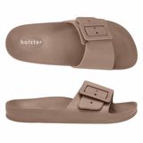 Holster Holster Solace Vegan Slides - Podologisch Goedgekeurd Comfort - Verstelbare Gespen - Natural BRUIN - Maat 40