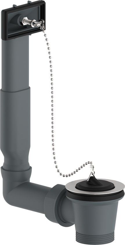 KIRCHHOFF ECO-SAVE Spoelbak Afvoer- En Overloopgarnituur - Grijs - 1 1/2\"BU x 70 mm