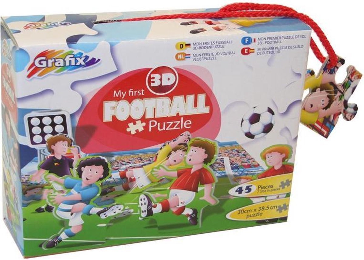 Grafix 3D puzzels - Kinderen - Thema Voetbal - 45 puzzelstukjes - Afmeting: 29 X 39 CM